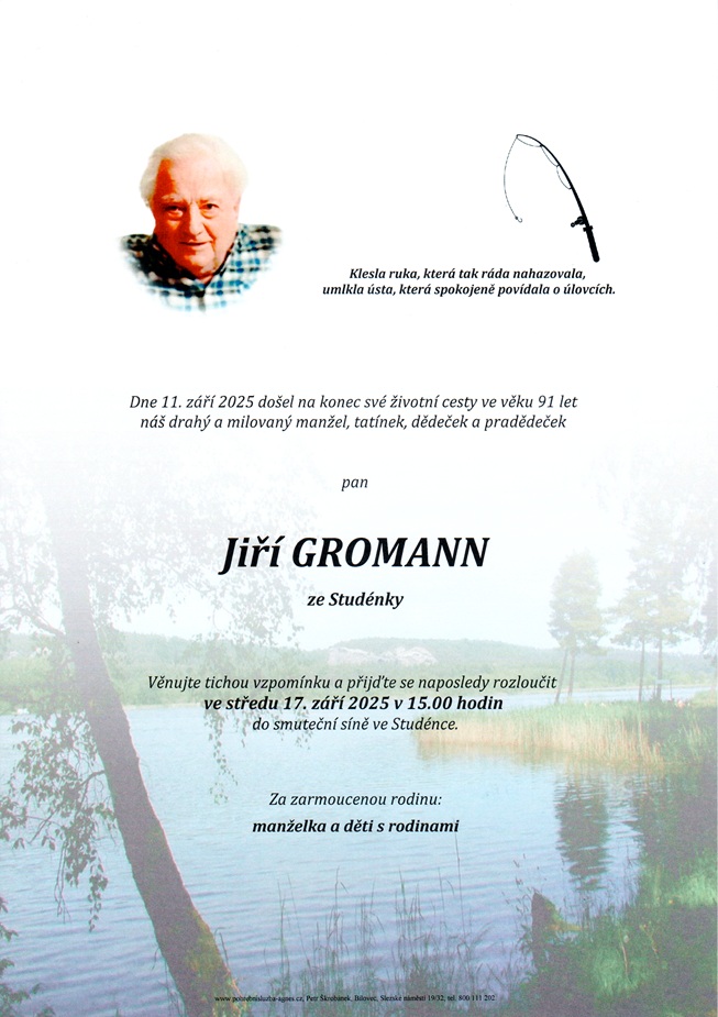 Smuteční oznámení – Jiri Grosmann