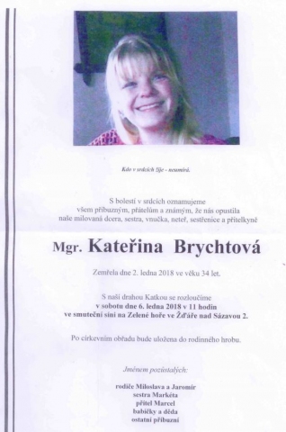 Smuteční oznámení – Katka
