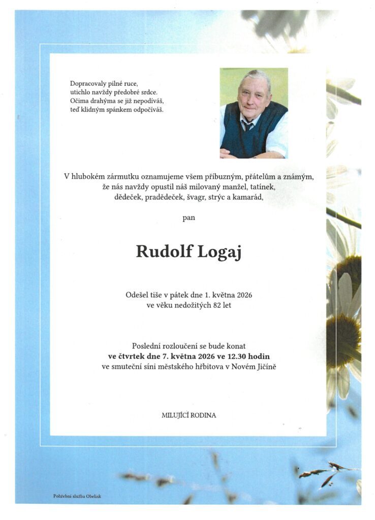 Smuteční oznámení – Rudolf Logaj