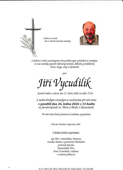 Smuteční oznámení – Jiří Vycudilík