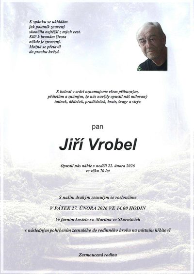 Smuteční oznámení – Jiří Vrobel