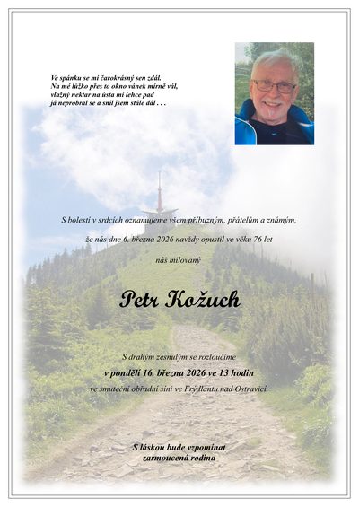 Smuteční oznámení – Petr Kožuch