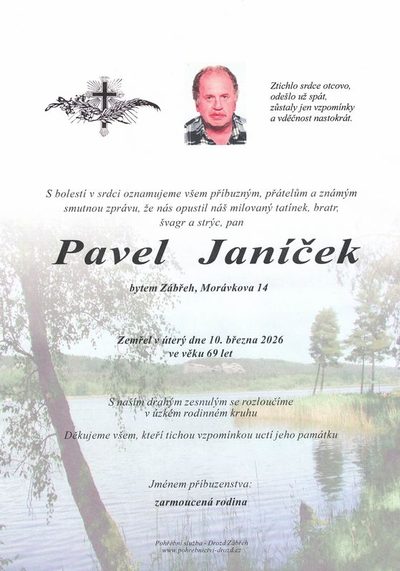Smuteční oznámení – Pavel Janíček