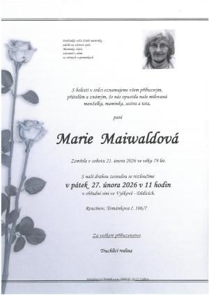 Smuteční oznámení – Marie Maiwaldová