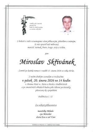 Smuteční oznámení – Miroslav Skřivánek