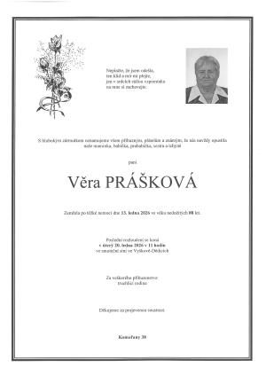 Smuteční oznámení – Věra Prášková