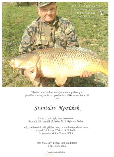 Smuteční oznámení – Stanislav Kozúbek
