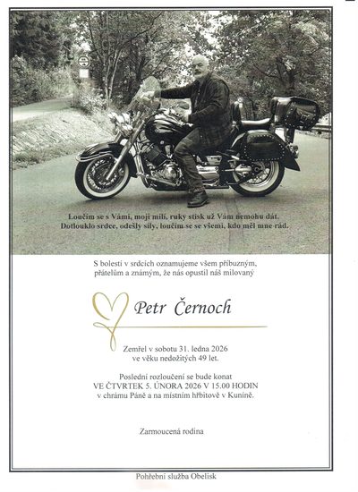 Smuteční oznámení – Petr Černoch