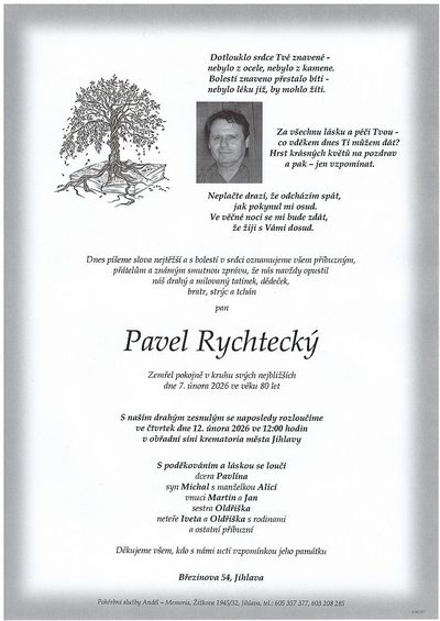 Smuteční oznámení – Pavel Rychtecký
