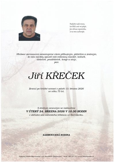 Smuteční oznámení – Jiří Křeček