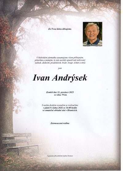 Smuteční oznámení – Ivan Andrýsek