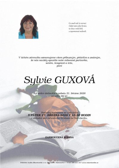 Smuteční oznámení – Sylvie Guxová