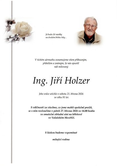 Smuteční oznámení – Jiří Holzer