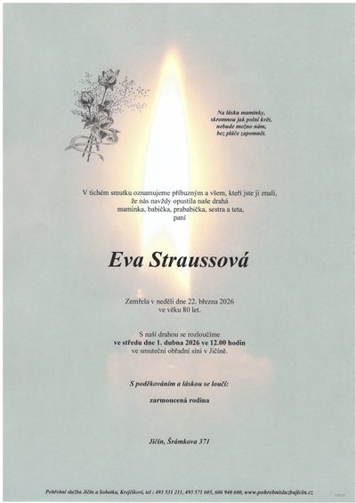 Smuteční oznámení – Straussová
