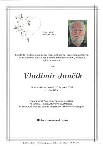 Smuteční oznámení – Jančík