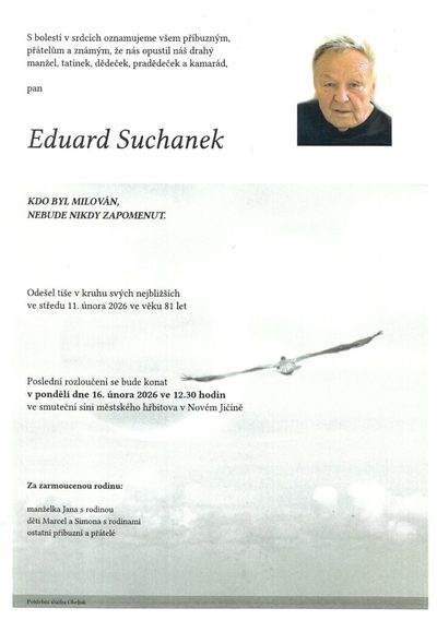 Smuteční oznámení – Eduard Suchanek
