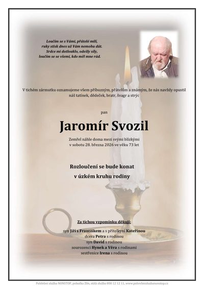 Smuteční oznámení – Jaromír Svozil