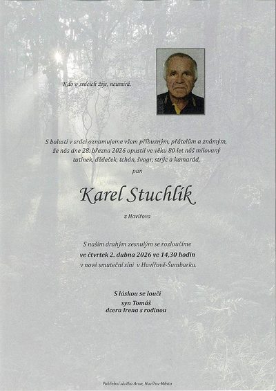 Smuteční oznámení – Karel Stuchlík