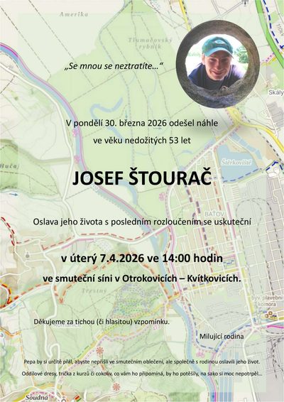 Smuteční oznámení – Josef Štourač