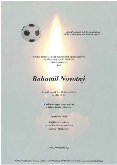 Smuteční oznámení – Novotný