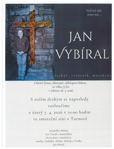 Smuteční oznámení – Gesto Tia