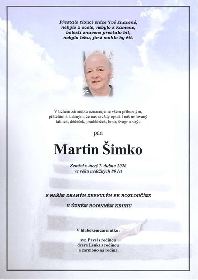 Smuteční oznámení – Martin Šimko