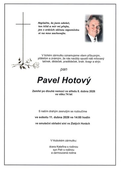 Smuteční oznámení – Pavel Hotový
