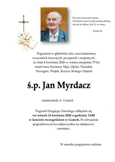 Smuteční oznámení – Choébym