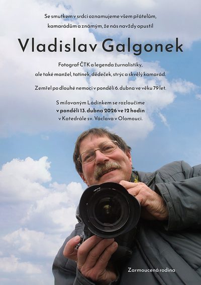 Smuteční oznámení – Fotograf alegenda žurnalistiky, Čtk