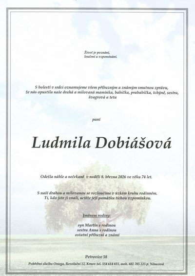 Smuteční oznámení – Zd