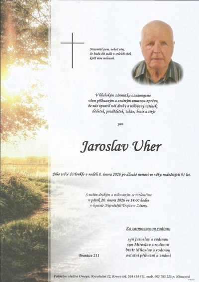 Smuteční oznámení – Jaroslav Vher