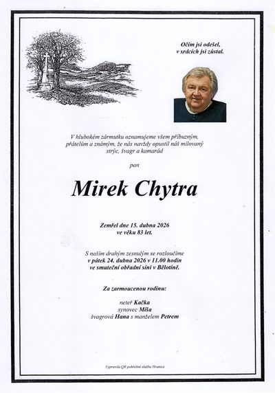 Smuteční oznámení – Mirek Chytra