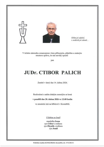 Smuteční oznámení – Ctibor Palich