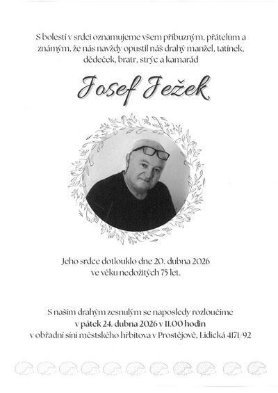 Smuteční oznámení – Ježek