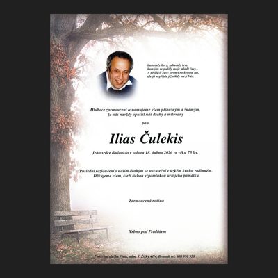 Smuteční oznámení – Ilias Čulekis