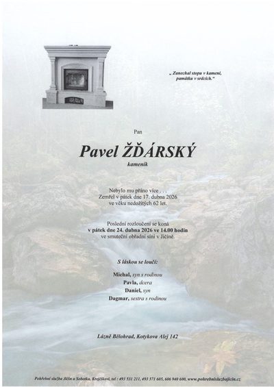 Smuteční oznámení – Žďárský_