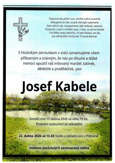 Smuteční oznámení – Zemřel