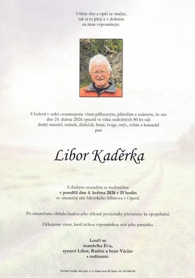 Smuteční oznámení – Cibor Kaděrka