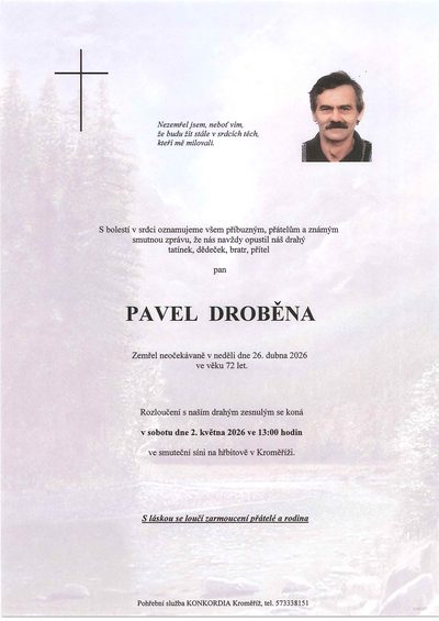 Smuteční oznámení – Pavel Droběna