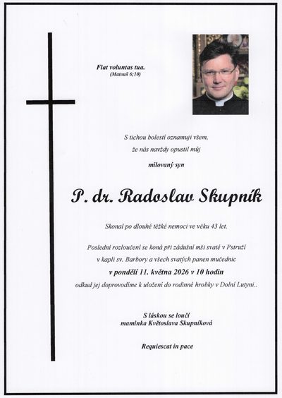 Smuteční oznámení – P. dr. Radoslav Skupník