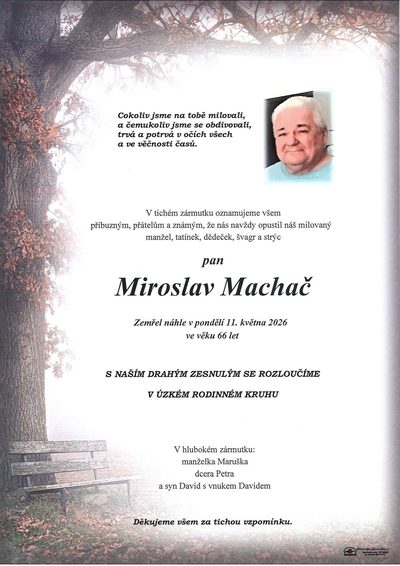 Smuteční oznámení – Miroslav Machač
