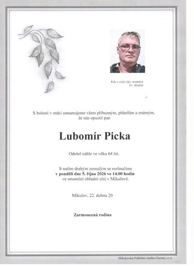 Smuteční oznámení – 