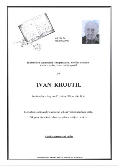 Smuteční oznámení – Ivan Kroutil