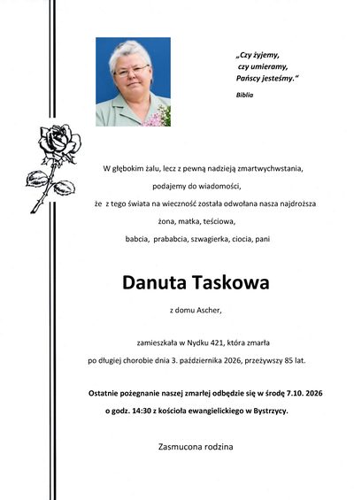 Smuteční oznámení – 