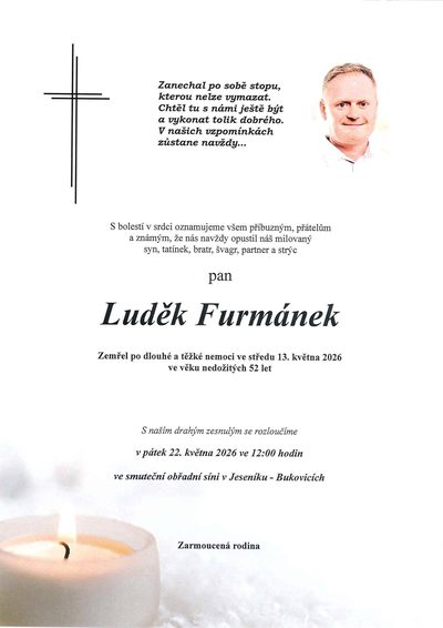 Smuteční oznámení – Luděk Furmánek