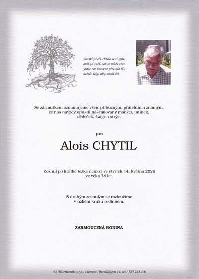 Smuteční oznámení – Alois Chytil