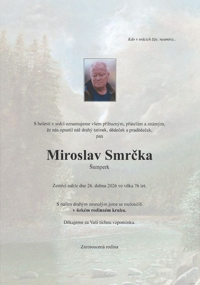 Smuteční oznámení – Miroslav Smrčka