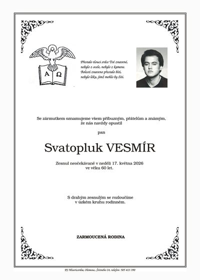 Smuteční oznámení – Svatopluk Vesmír