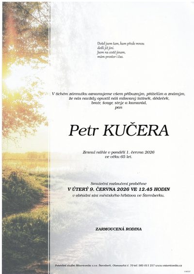 Smuteční oznámení – Petr Kučera