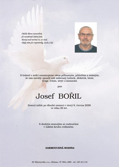Smuteční oznámení – Josef Bořil